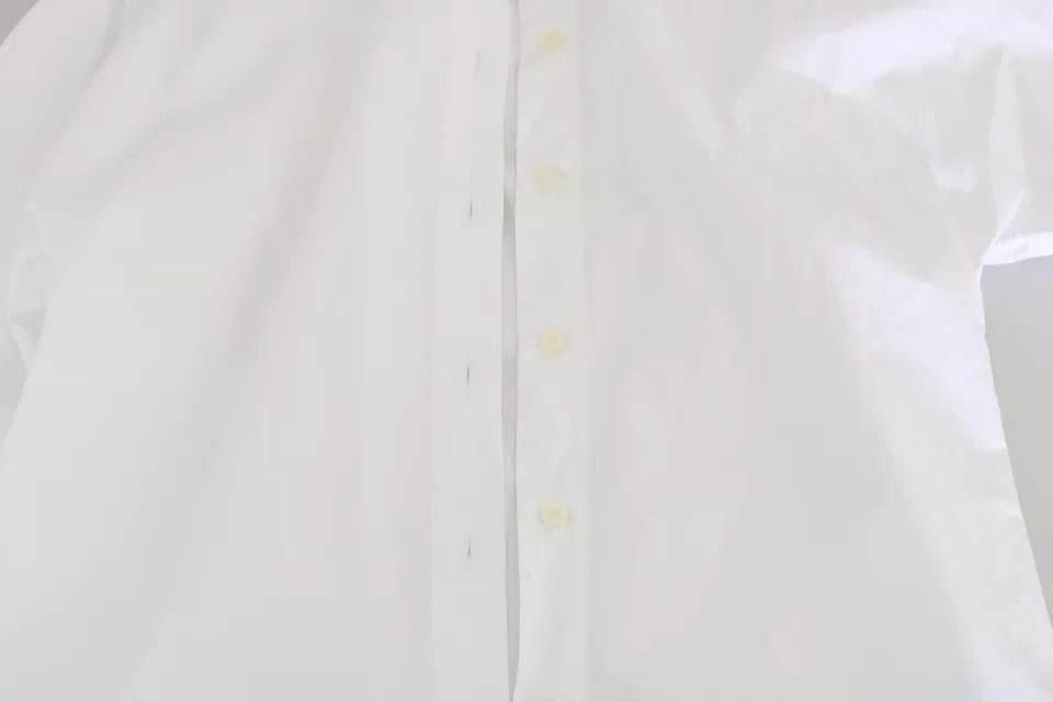 Dolce & Gabbana White Collared Short Sleeve Polo Shirt Top - Hilstor