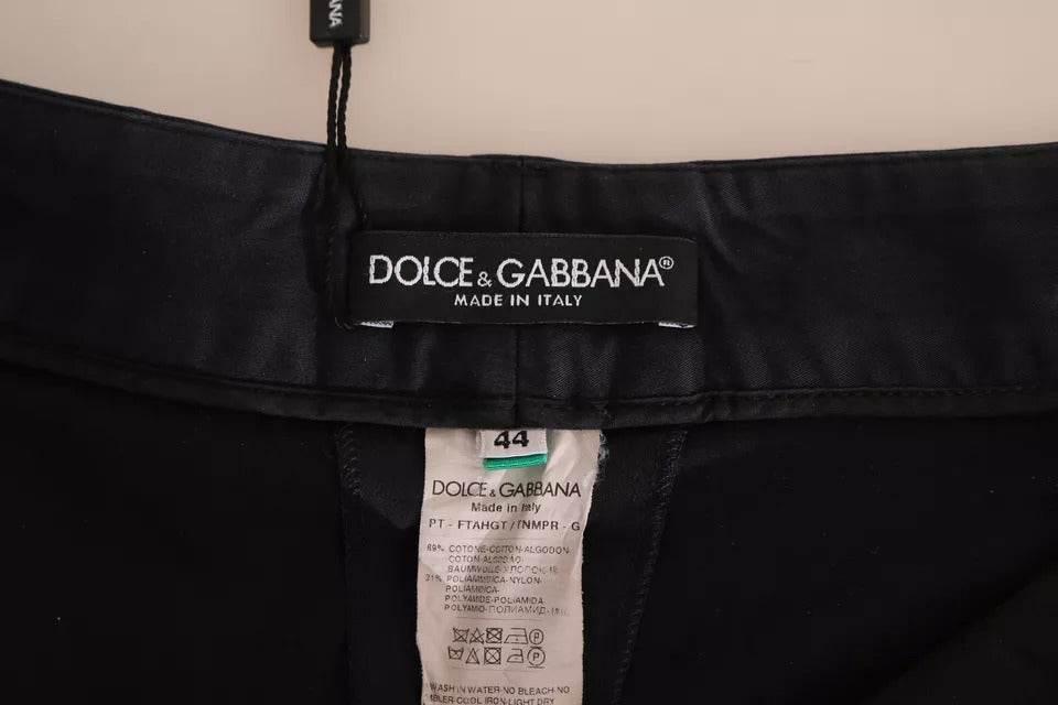 Dolce & Gabbana Black Cotton Cropped Capri Pants - Hilstor