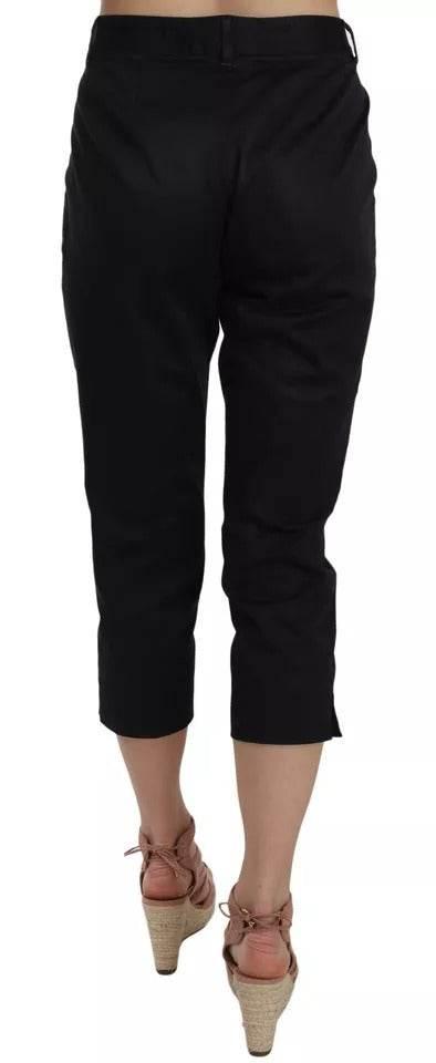 Dolce & Gabbana Black Cotton Cropped Capri Pants - Hilstor
