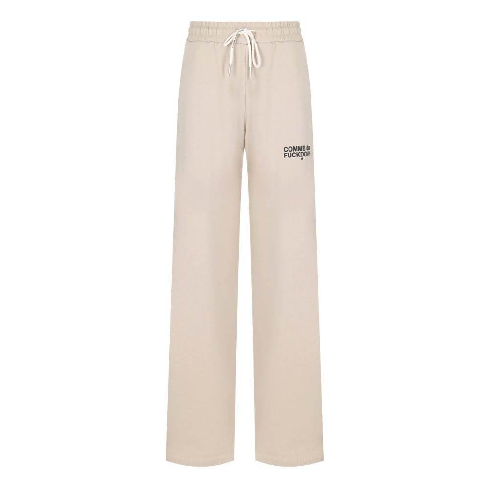 Comme Des Fuckdown Beige Cotton Women Palazzo Pants - Hilstor