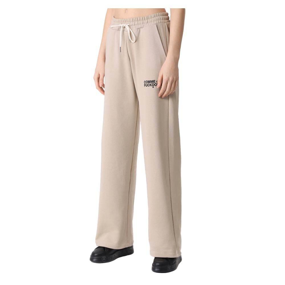 Comme Des Fuckdown Beige Cotton Women Palazzo Pants - Hilstor