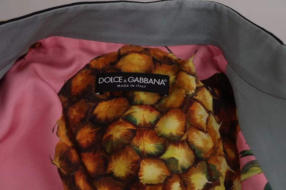 Dolce &amp; Gabbana blå knap krystal udsmykket bomuldsjakke