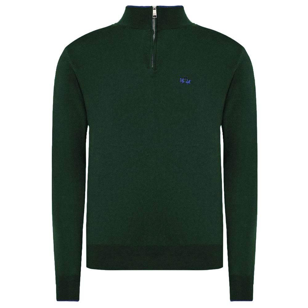 La Martina Green Wool Men Sweater - Hilstor