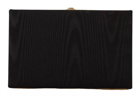 Dolce & Gabbana Black Silk Gold Frame Clutch Evening Party Purse Bag - Hilstor