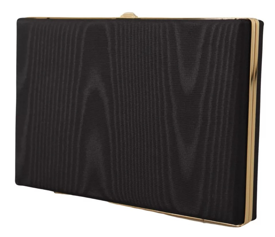 Dolce &amp; Gabbana sort silkeguld stel clutch aftenfest pung taske