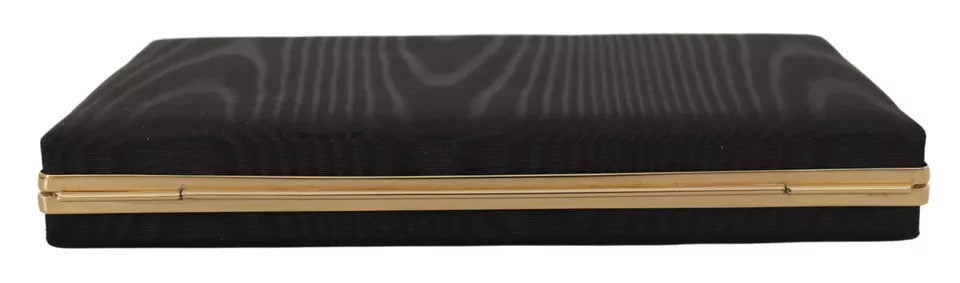 Dolce &amp; Gabbana sort silkeguld stel clutch aftenfest pung taske