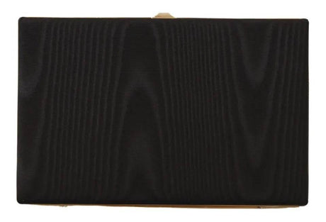 Dolce & Gabbana Black Silk Gold Frame Clutch Evening Party Purse Bag - Hilstor