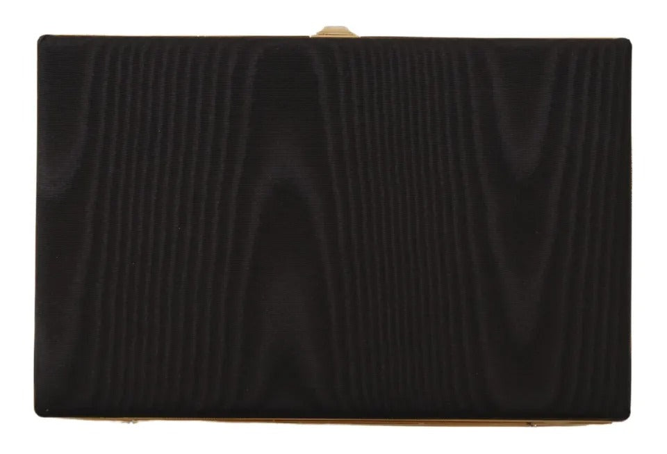 Dolce &amp; Gabbana sort silkeguld stel clutch aftenfest pung taske