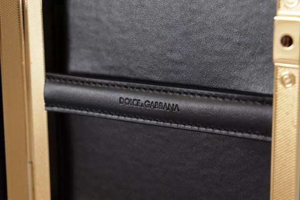 Dolce & Gabbana Black Silk Gold Frame Clutch Evening Party Purse Bag - Hilstor