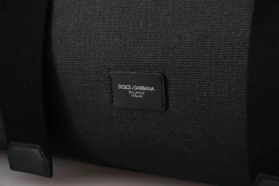 Dolce & Gabbana Black Gray Holdall Tote Men Hand Shoulder Bag - Hilstor