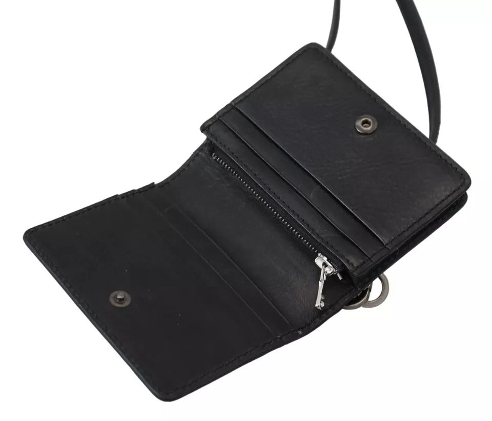 Dolce &amp; Gabbana sort læder Bifold Skulderslynge Dame tegnebog