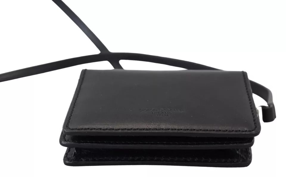 Dolce &amp; Gabbana sort læder Bifold Skulderslynge Dame tegnebog