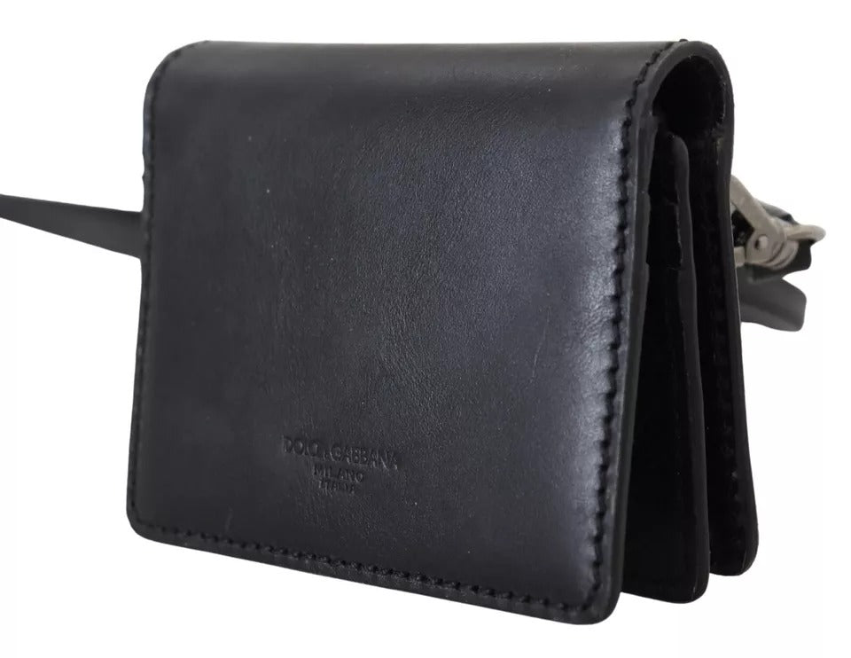 Dolce &amp; Gabbana sort læder Bifold Skulderslynge Dame tegnebog