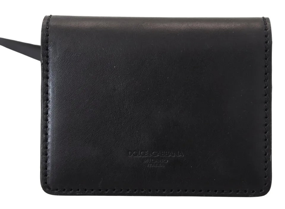 Dolce &amp; Gabbana sort læder Bifold Skulderslynge Dame tegnebog