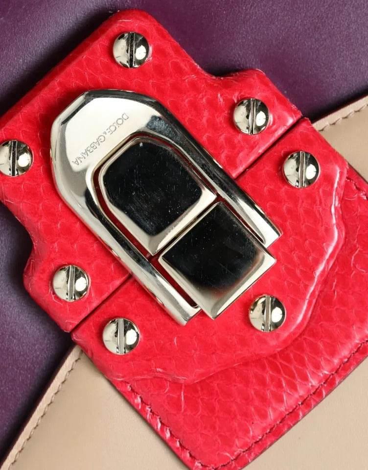 Dolce & Gabbana Multicolor Lucia Brushed Leather Crossbody Shoulder Bag - Hilstor