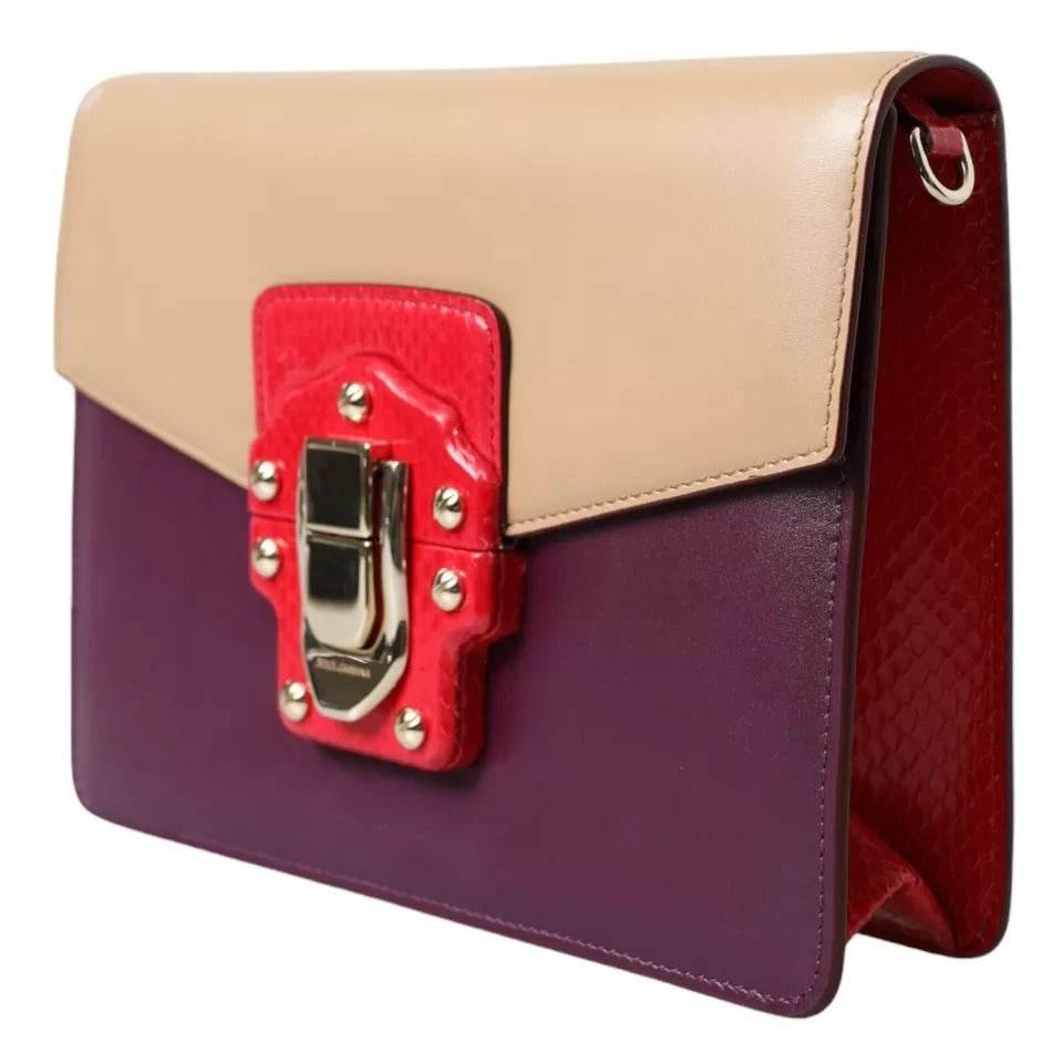 Dolce & Gabbana Multicolor Lucia Brushed Leather Crossbody Shoulder Bag - Hilstor