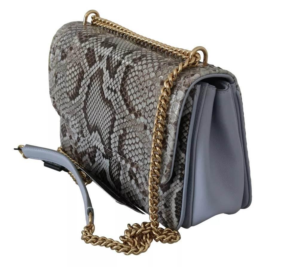 Dolce & Gabbana Blue Exotic Leather Shoulder Purse Cross Body Bag - Hilstor