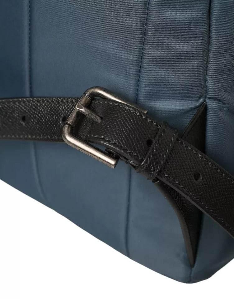 Dolce & Gabbana Blue Nylon #DGFamily Patch Men Backpack Bag - Hilstor