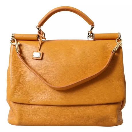 Dolce & Gabbana Yellow Leather Hand Shoulder Purse Satchel SICILY Bag - Hilstor