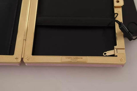 Dolce & Gabbana Pink Silk Gold Frame Clutch Evening Party Purse Bag - Hilstor