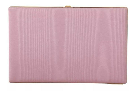 Dolce & Gabbana Pink Silk Gold Frame Clutch Evening Party Purse Bag - Hilstor