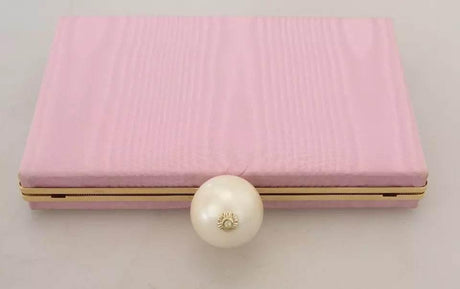 Dolce & Gabbana Pink Silk Gold Frame Clutch Evening Party Purse Bag - Hilstor