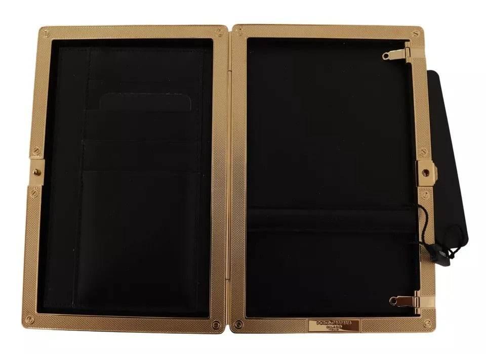 Dolce & Gabbana Pink Silk Gold Frame Clutch Evening Party Purse Bag - Hilstor