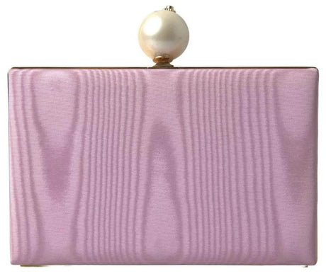 Dolce & Gabbana Pink Silk Gold Frame Clutch Evening Party Purse Bag - Hilstor