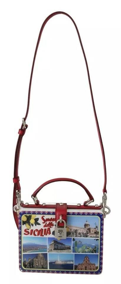 Dolce & Gabbana White Plexi Box Sicilia Square Hand Shoulder Purse Bag - Hilstor