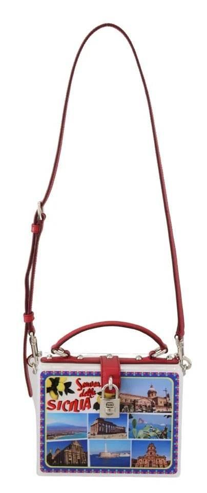 Dolce & Gabbana White Plexi Box Sicilia Square Hand Shoulder Purse Bag - Hilstor