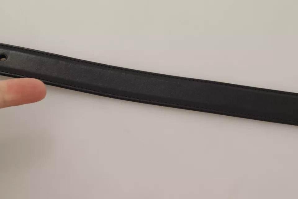 Dolce & Gabbana Black Calf Leather Antique Buckle Men Belt - Hilstor