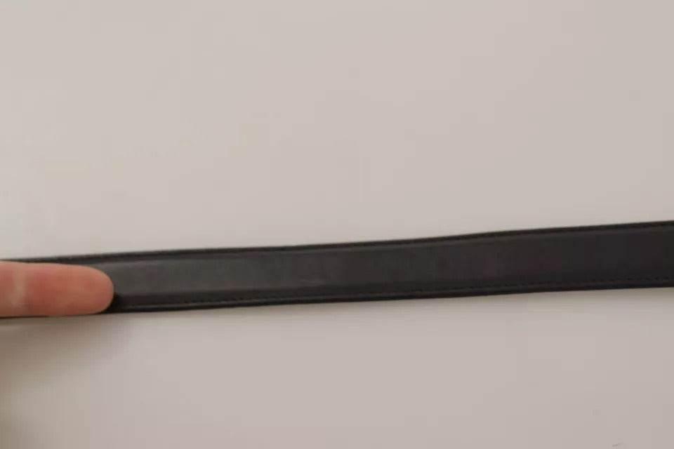 Dolce & Gabbana Black Calf Leather Antique Buckle Men Belt - Hilstor