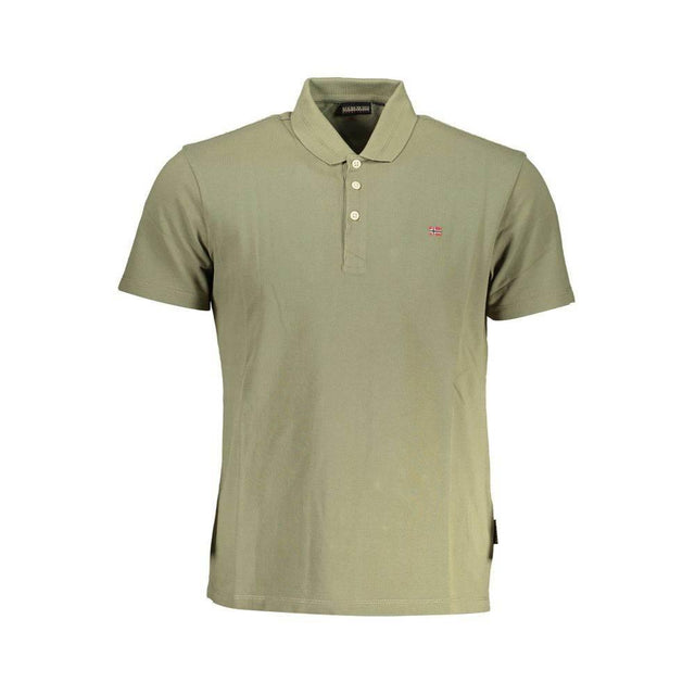 Napapijri Green Cotton Mens Polo Shirt - Hilstor