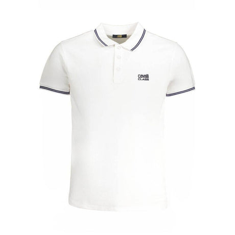 Cavalli Class White Cotton Polo Shirt - Hilstor