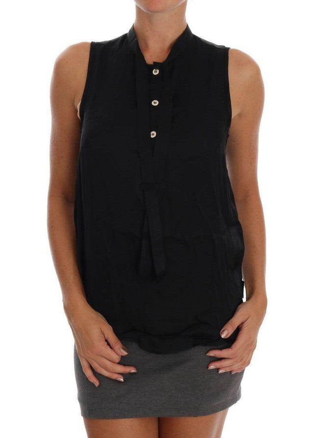 Versace Jeans Chic Sleeveless Black Shirt Blouse - Hilstor