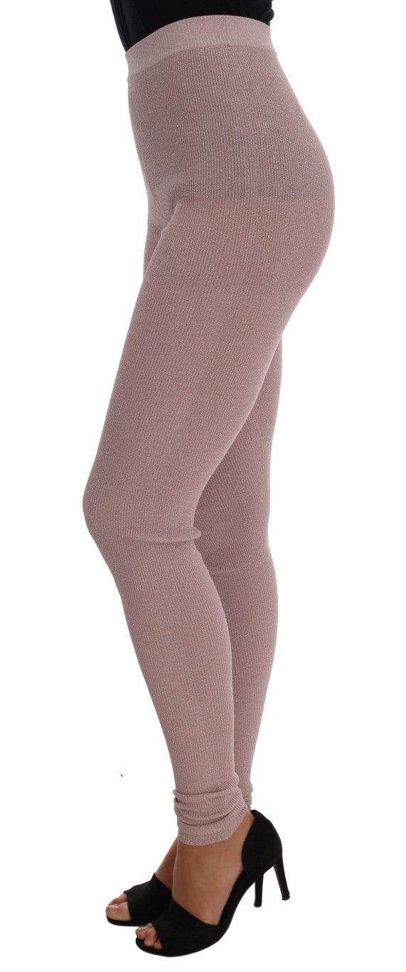 Dolce & Gabbana Elegant Pink Mid-Waist Stretch Pants - Hilstor