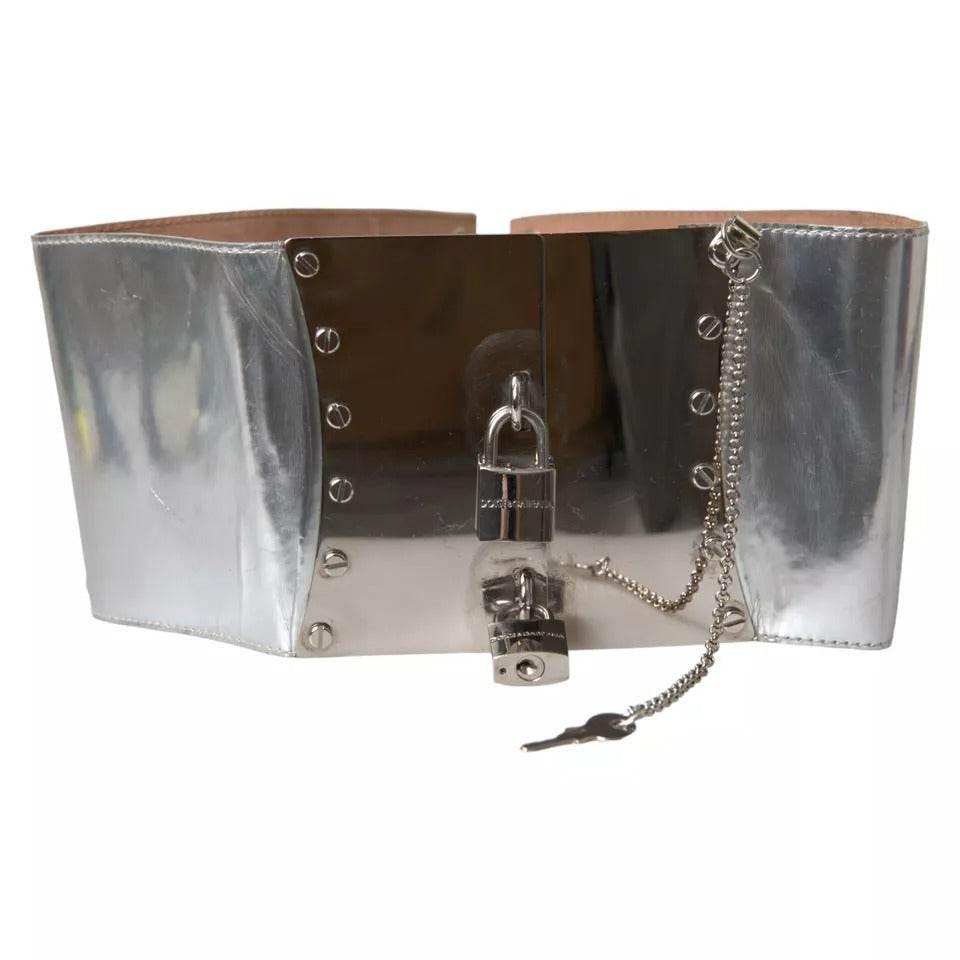Dolce & Gabbana Silver Tone Brass Embellished Waist Belt - Hilstor