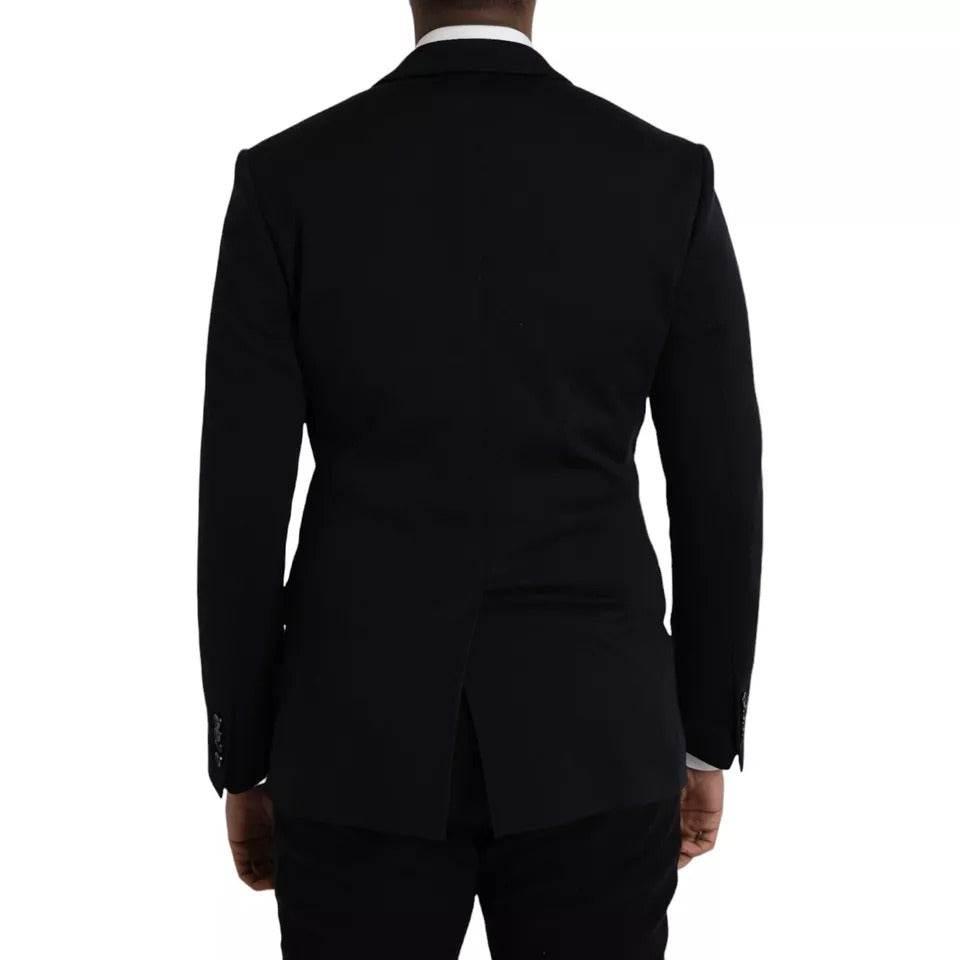 Dolce & Gabbana Blue Wool Notch Single Breasted Coat Blazer - Hilstor
