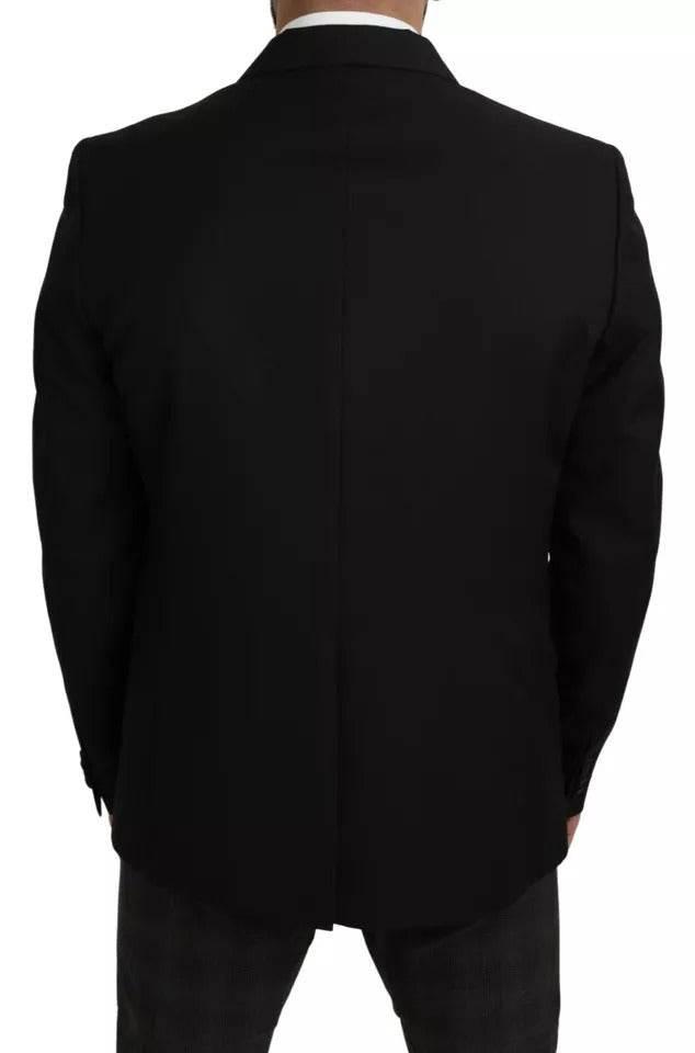 Dolce & Gabbana Black Wool Slim Fit Notch Jacket Blazer - Hilstor