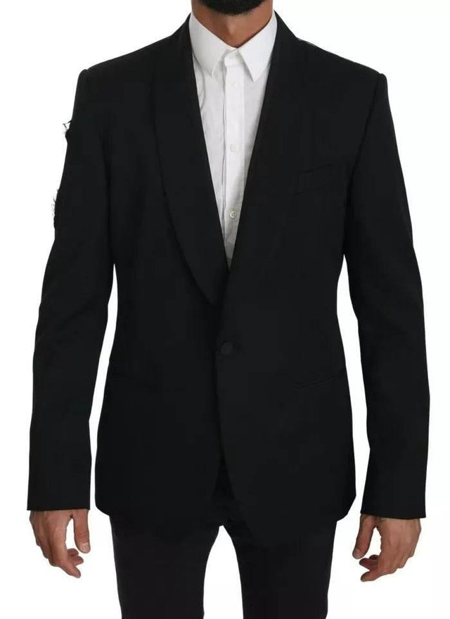 Dolce & Gabbana Black Single Breasted Formal Coat Blazer - Hilstor