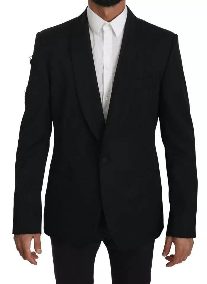 Dolce & Gabbana Black Single Breasted Formal Coat Blazer - Hilstor