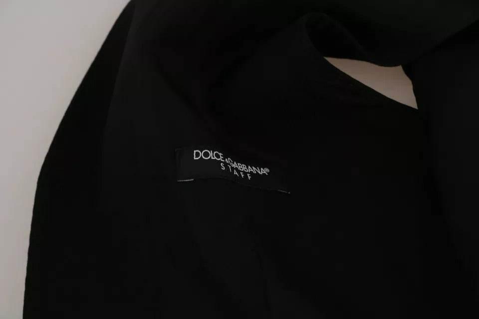Dolce & Gabbana Black Solid STAFF Slim Fit Waistcoat Vest - Hilstor