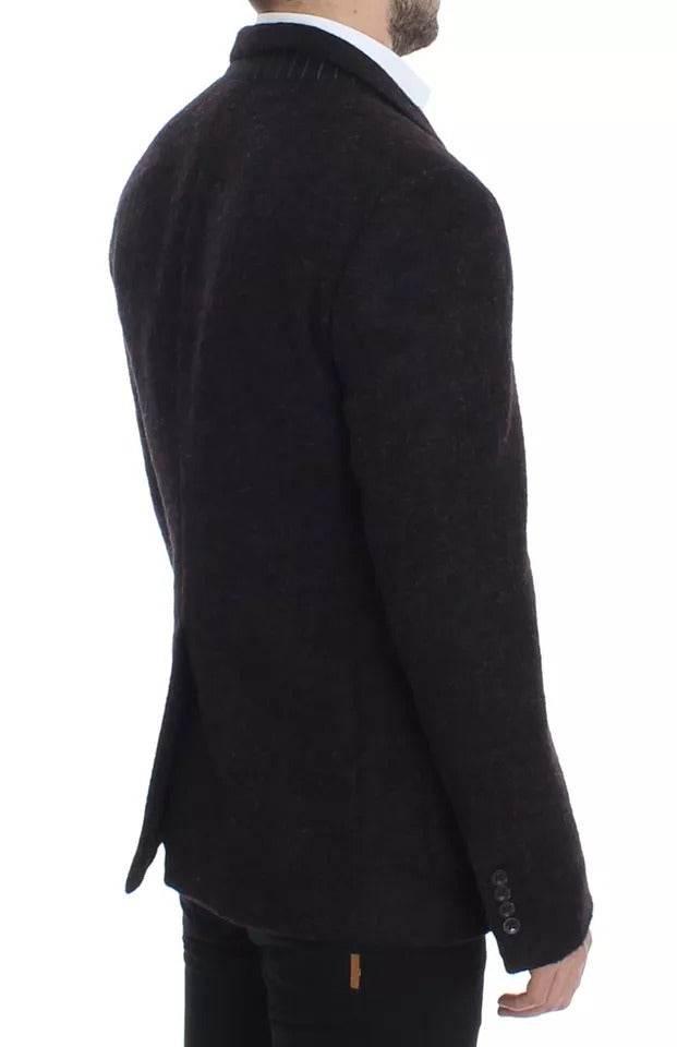 Dolce & Gabbana Bordeaux Alpaca Two Button Jacket Blazer - Hilstor