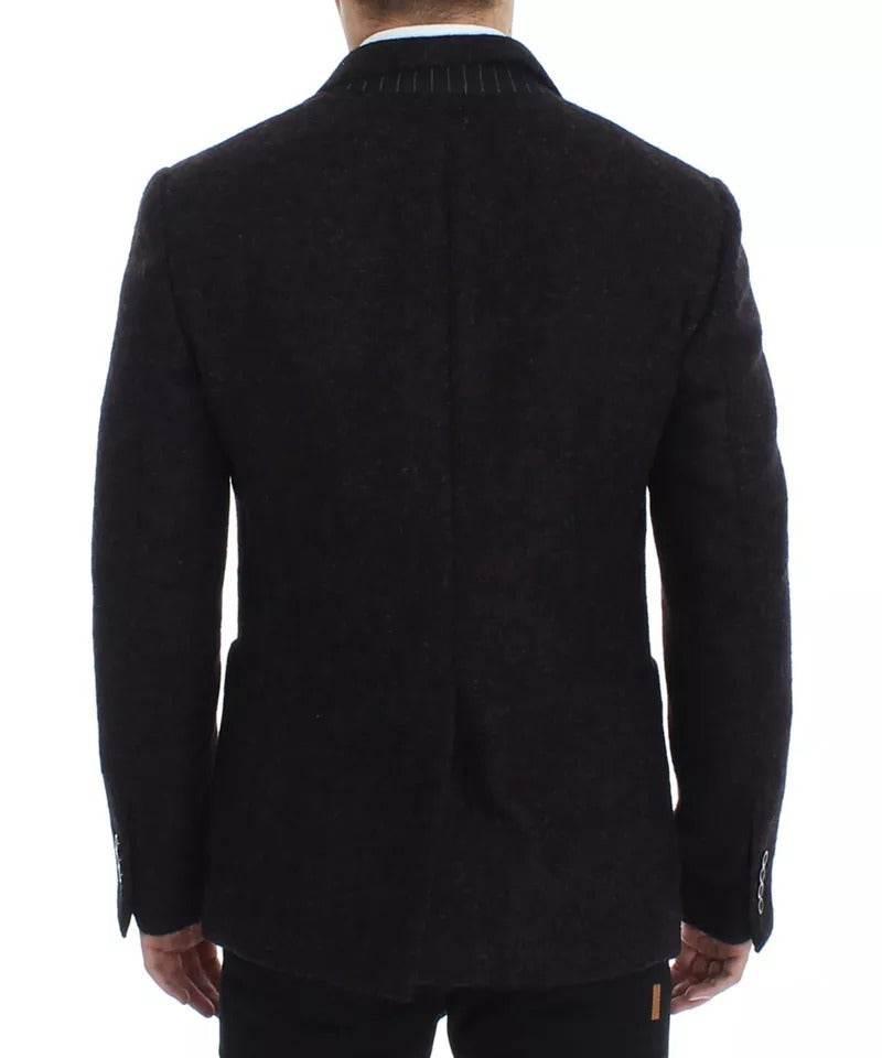 Dolce & Gabbana Bordeaux Alpaca Two Button Jacket Blazer - Hilstor