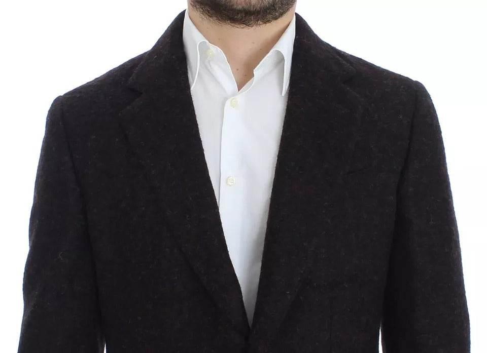 Dolce & Gabbana Bordeaux Alpaca Two Button Jacket Blazer - Hilstor