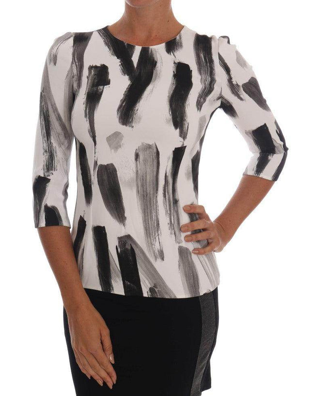 Dolce & Gabbana Elegant Striped Stretch Blouse - Hilstor