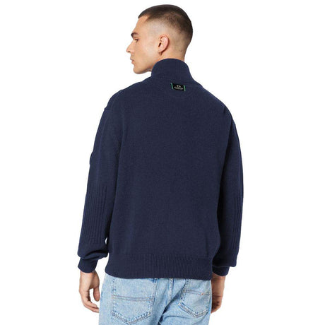 La Martina Blue Cotton Sweater - Hilstor
