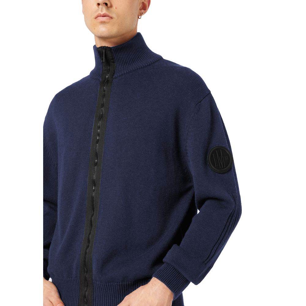 La Martina Blue Cotton Sweater - Hilstor