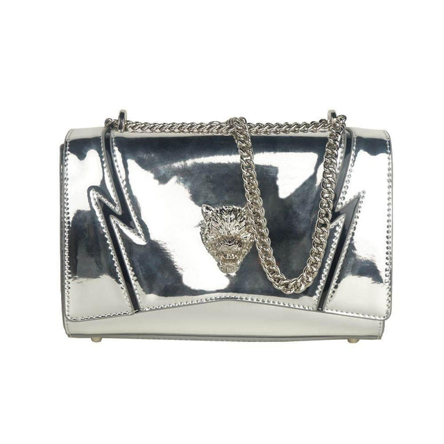 Plein Sport Elegant Gray Chain-Strapped Shoulder Bag - Hilstor