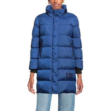 Love Moschino Chic Long Down Jacket with Logo Detail - Hilstor